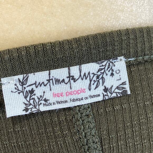 Intimately Free People Green Long Sleeves V Neck Pullover Top Large - Picture 4 of 7